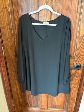 Umgee black semi-sheer shift dress mini, open arms, size XL, worn once